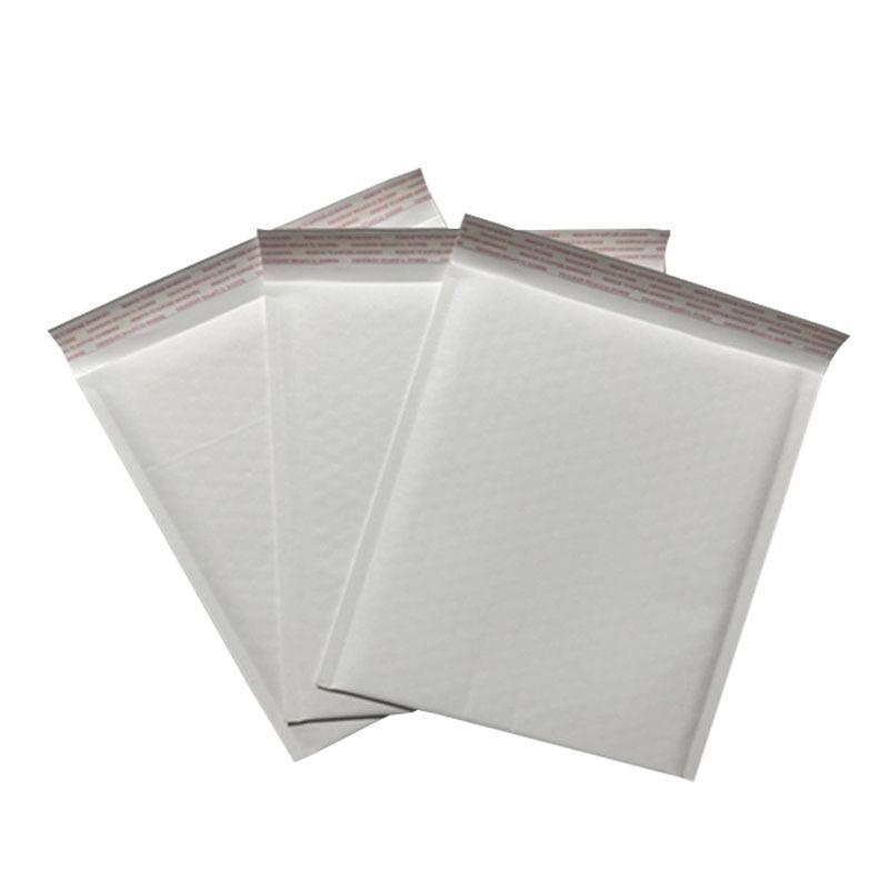 Waterproof White Kraft Bubble Mailer - Shockproof, Self-Adhesive Packaging for Clothing.