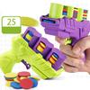Children Fun Toys Flying Saucer Guns Ejection Flying Disc 25 Eva Soft Bullets Toy Gun Kids Outdoor Games Interactive Sport Toys