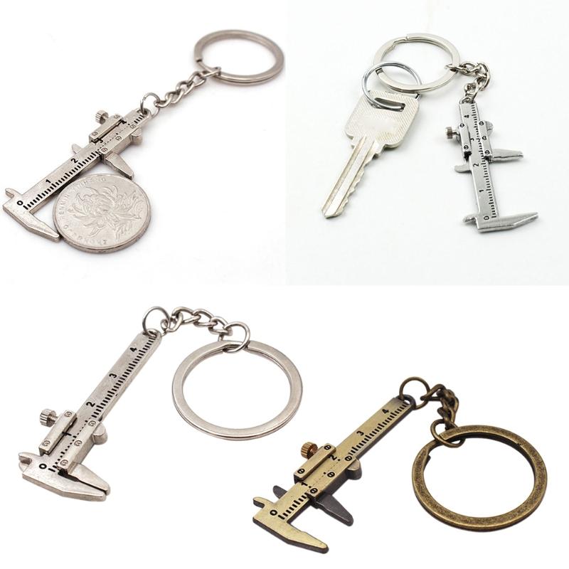 Fashion Mini Vernier Caliper Keychain 0-40mm Portable Measuring Gauging Tools Car for Key Chain Ring Ruler Caliper