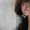 Heart-shape Drop Dangle Earrings Aesthetic Metal Ear Buckles Cherry Zircon Bear Rabbit Tassel Earring Asymmetry Jewelry