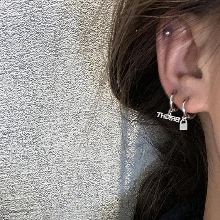 Heart-shape Drop Dangle Earrings Aesthetic Metal Ear Buckles Cherry Zircon Bear Rabbit Tassel Earring Asymmetry Jewelry