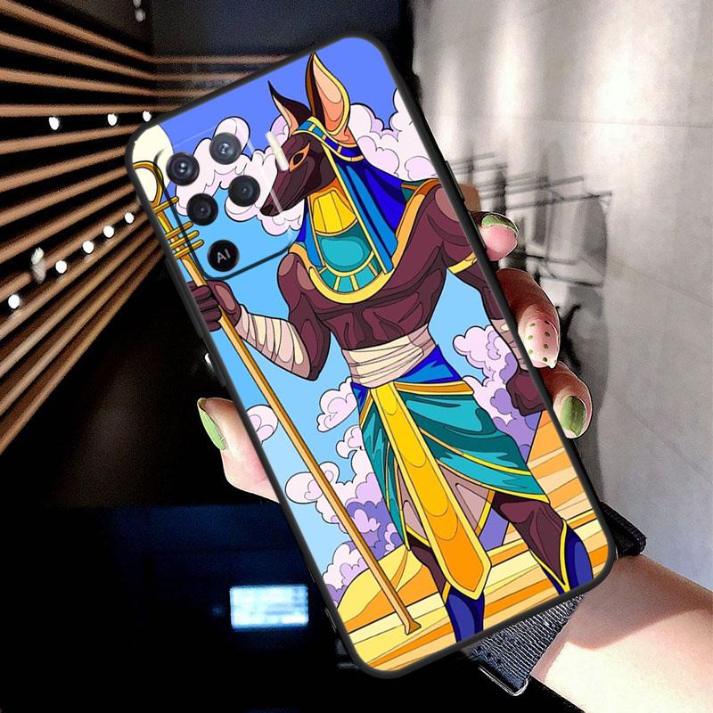 Egypt Nefertiti Anubis Ankh Case For Oppo A78 A98 A18 A38 A58 A60 A80 A40 A77 A57 A17 A74 A54 A94 A96 A76 A16 A15 A5 Pro