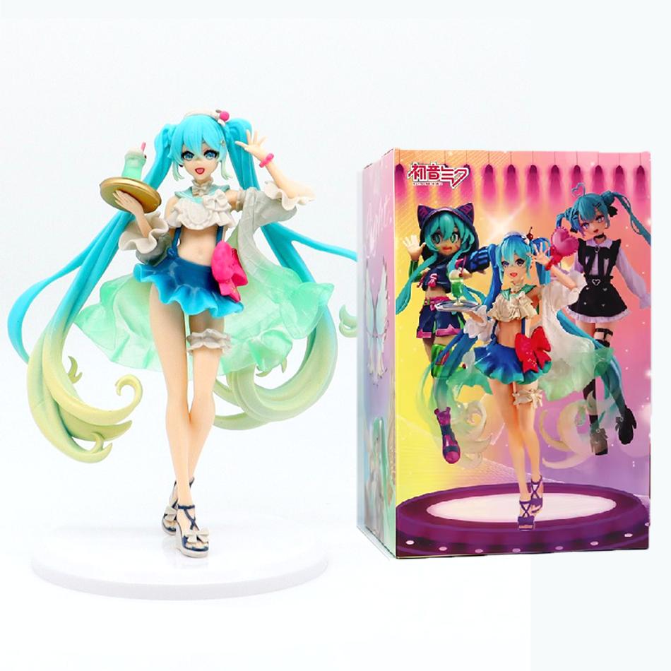 New Hatsune Miku Anime Figure Toys Creative Figure SweetSweets MIKU Kawaii Cartoon PVC Action Figurine Model Dolls Birthday Gift