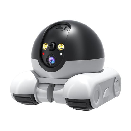 Wireless Pet Camera with Night Vision Intelligent AI Detection 360-Degree Coverage Wi-Fi Dual-Lens Smart Robot Camera with Wheels