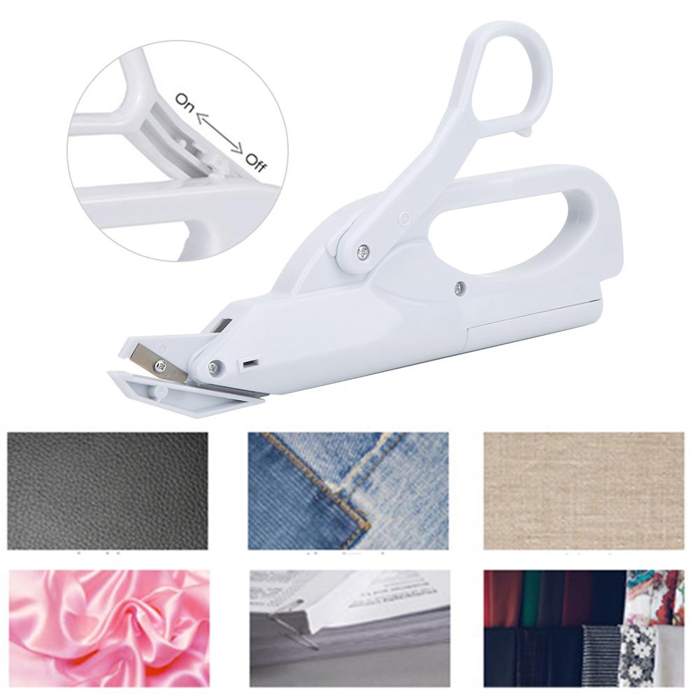 Household Electric Tailor Scissors Needlework Cutter Garment Fabric Shear Cutting ToolWhite
