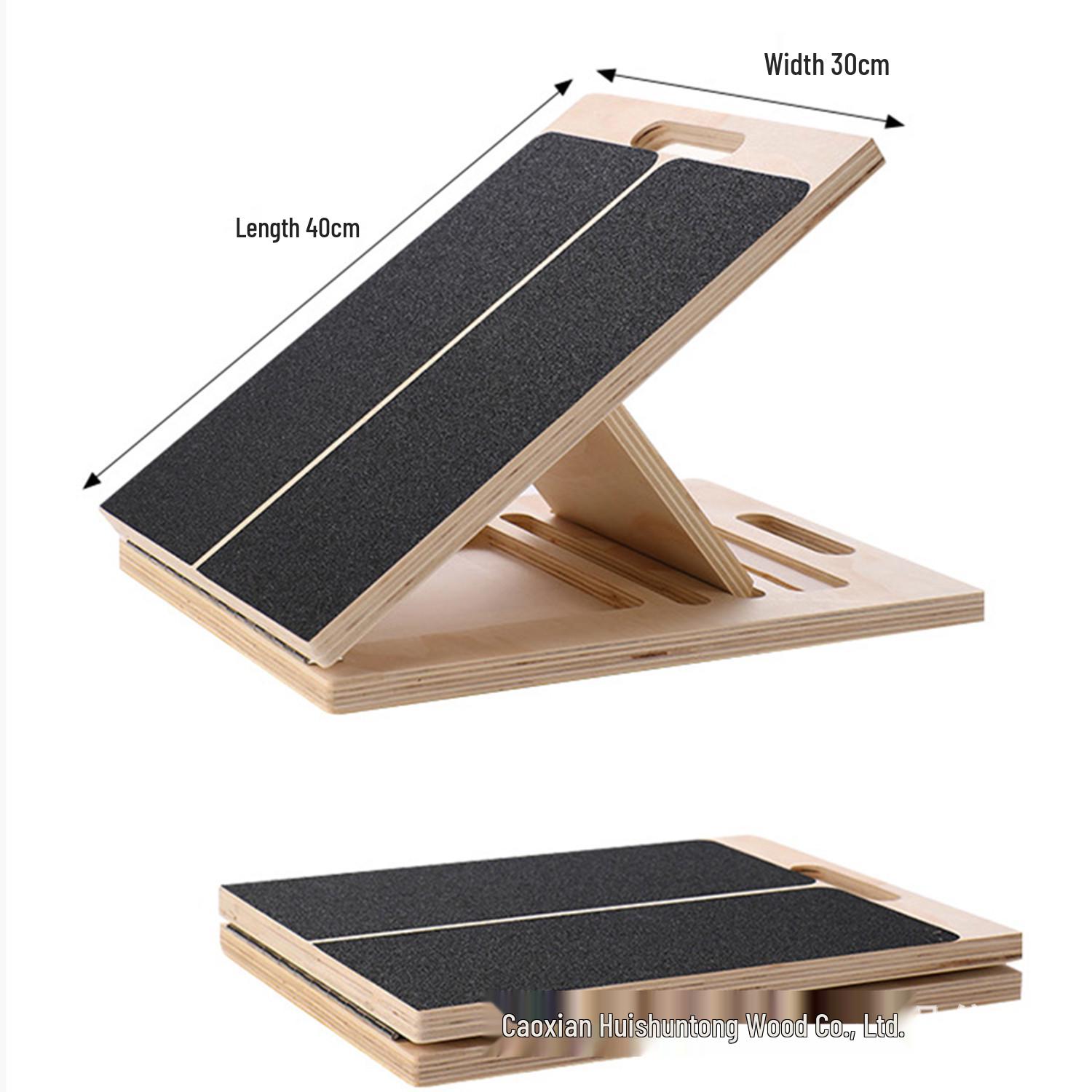 Adjustable Wooden Incline Board for Calf Stretching and Leg Exercise