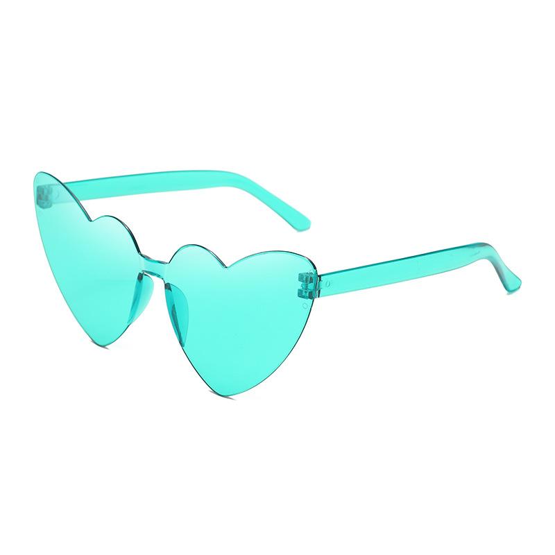 Thin peach heart sunglasses love sunglasses jelly color rimless heart type one-piece glasses candy color eyes
