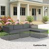 7-Piece Patio Furniture Cushions, Outdoor Loveseat Cushion with Removable Covers for Rattan Furniture, 60x60 cm, Dark Grey