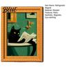 Magnetic Photo Frames for Refrigerator Funny Wooden Fridge Magnets Frame Retro Cute Cat In Bathroom Decorative Art Office Whiteboard Locker
