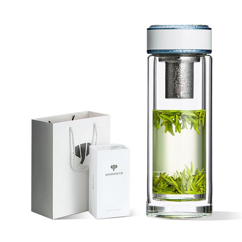 Titanium Silver Antibacterial Double Wall Glass Tumbler