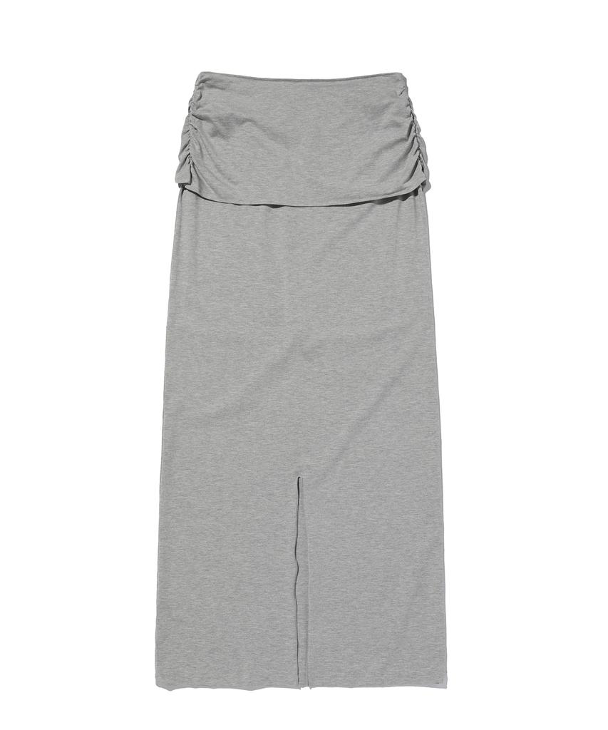 Seuweideu Shirring Long Skirt [Gray]