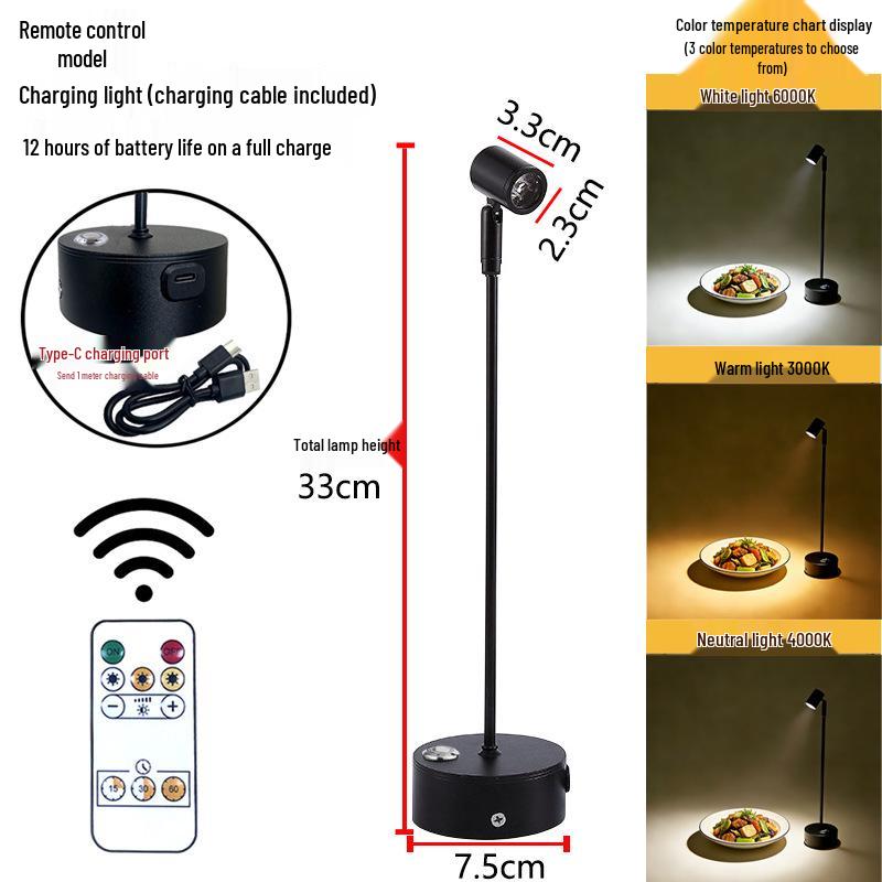 Remote-Controlled Long-Life Charging Spotlights for Jewelry Display Cases