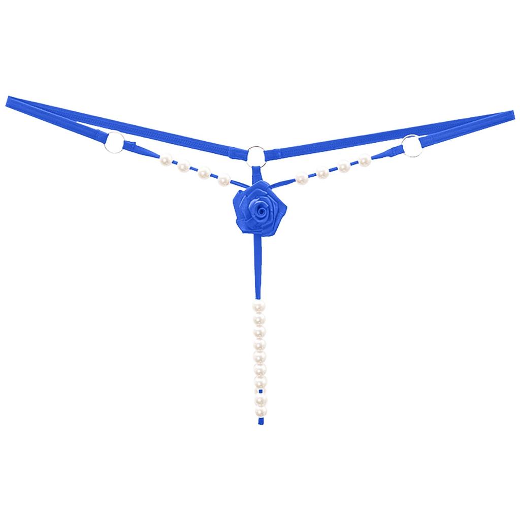 Sexy String Underwear Women Crotchless Flower Panties G String Lady T-Back Thong Transparent Lingerie With Pearls Panties New