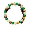 Natural Tiger Eye Green Agate Beaded Bracelet, Handmade Gemstone Jewelry for Men and Women