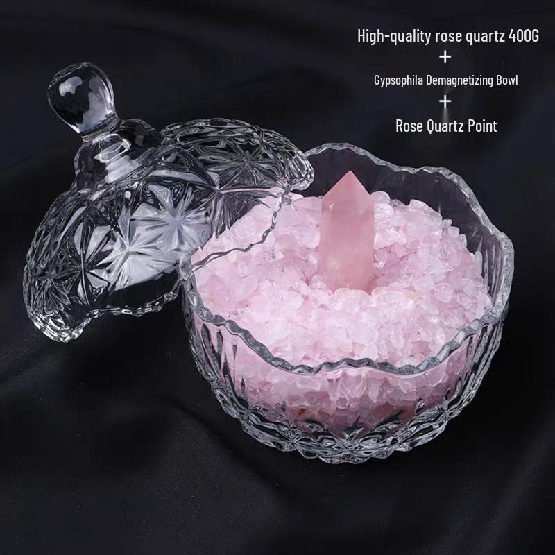 White Crystal Purification Bowl: Demagnetization Stone, Amulet Salt Container, Gem Glass.