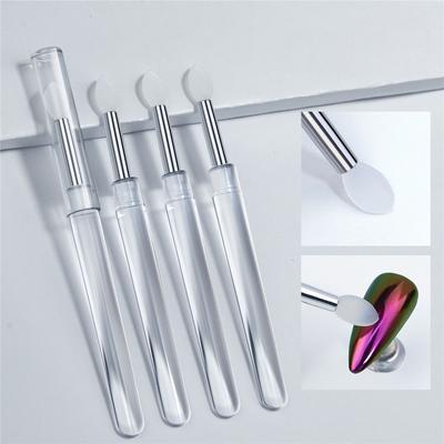 Nail Art Silikonpinsel, wiederverwendbar, universell, Spiegel, Pulver, Pigmente, Maniküre-Werkzeug, einfach zu verwenden, transparenter Applikatorstift