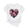 Women's  T-Shirt with Heart-Shaped Soft Round Neck Short Sleeve Casual Blouse, All-Season Fit for Casual Attire & Layering -  Womens T Shirts