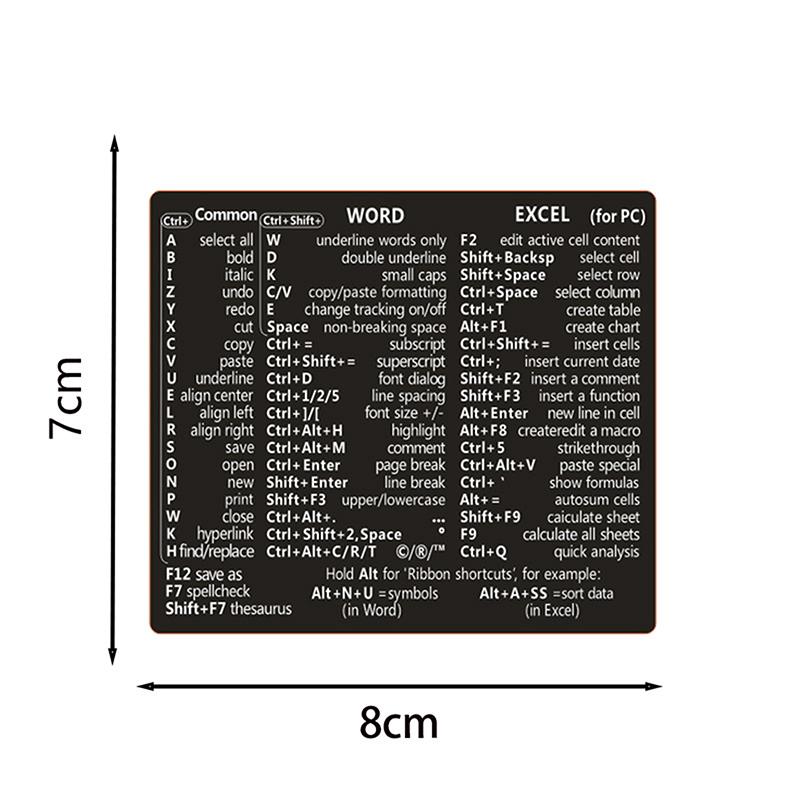 10Pcs Keyboard Shortcut Stickers Letter Graphic Laptop Protective Stickers Tools