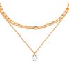 Cubic Zirconia Drop Necklace, Double-Layered Chain Necklace, Elegant Chain Choker Water Drop Pendant Necklace, Jewelry Gift for Women Wife Her