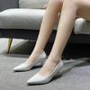 New Women's Shoes On Heels Elegant Medium High Heeled Ladies Pointed Toe 5cm Fashion Pumps For Woman Office Black Pink Red