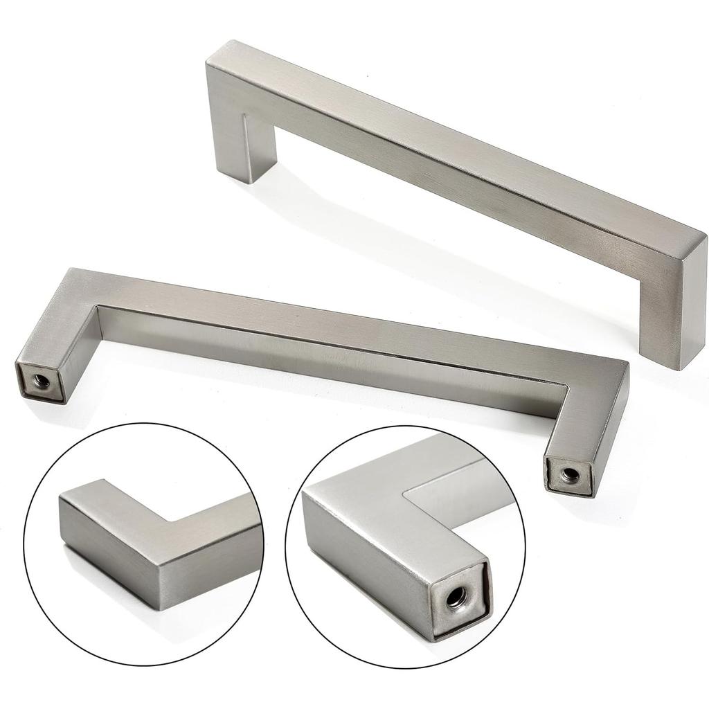 2 pcs Brushed Nickel Cabinet Pulls Stainless Steel Drawer Handles for Kitchen Cupboard  Silver