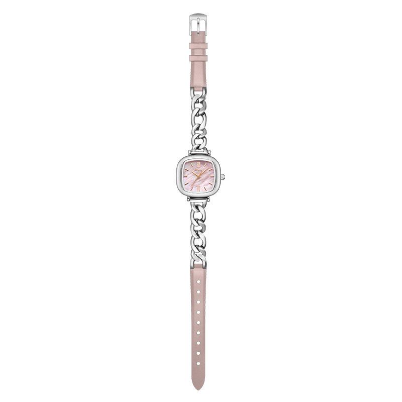 Jinmiou Women's Exquisite Mother-of-Pearl Square Leather Watch, Waterproof and Elegant for Daily Wear.