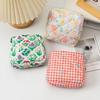 Quilted Cotton Sanitary Napkins Bag Travel Organizer Portable Storage Pouch Multipurpose Printed Floral Storage Bag Eerphones