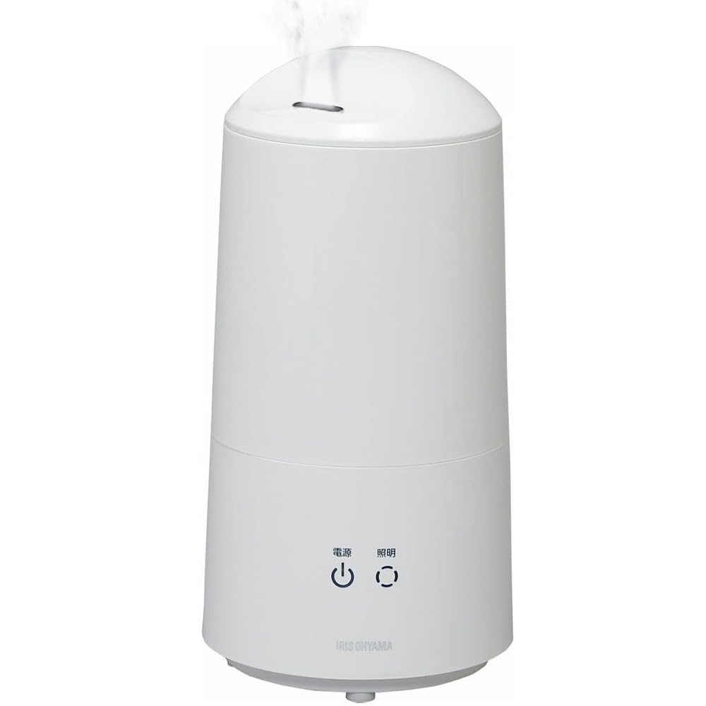 Iris Ohyama Ultrasonic 280ml 3L Tank Capacity tatami 11 Hours of Continuous Touch LED for Tabletop or Desk Antibacterial White UHM-280B-W Humidifier,