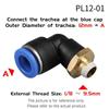 PL Pneumatic Elbow Thread Fittings Quick Connect Leak Proof Sturdy for Food Processing Equipment & Low Pressure Gas Systems