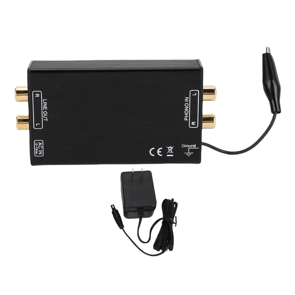 Phono Preamp 2 Input 2 Output Super Low Noise Mini Stereo Audio Phono Preamp with 2 Composite Video Interface for Record Player