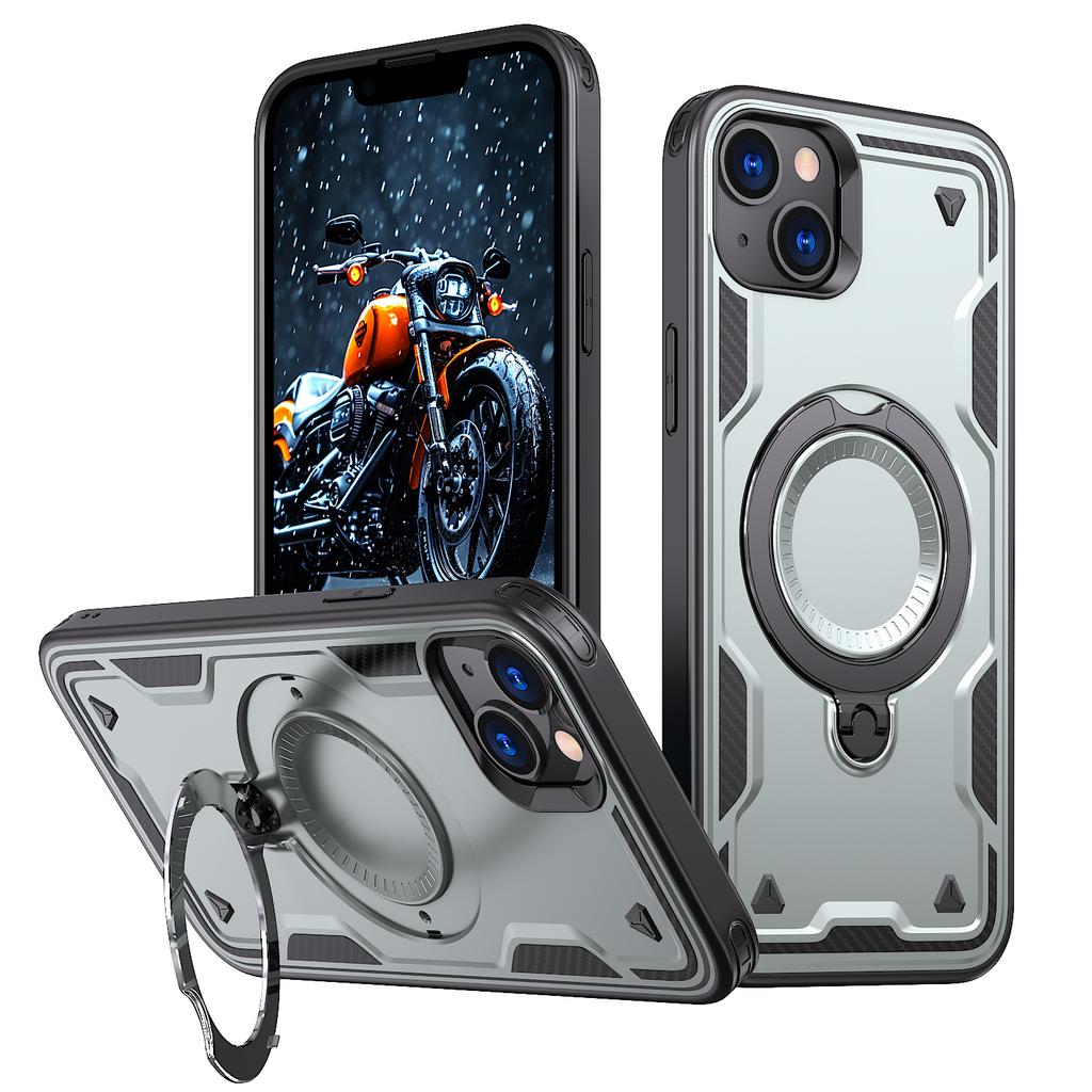 For iPhone 14/13 Case Compatible with MagSafe Military Protection PC+TPU Kickstand Phone Cover
