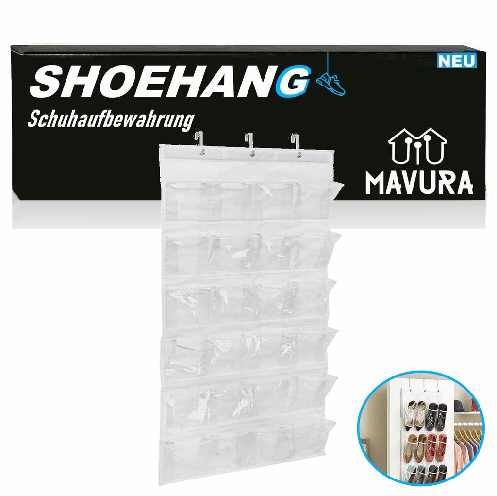 SHOEHANG Storage Hanging Shelf Organizer Shoe Holder Shelf Door 24 Compartments