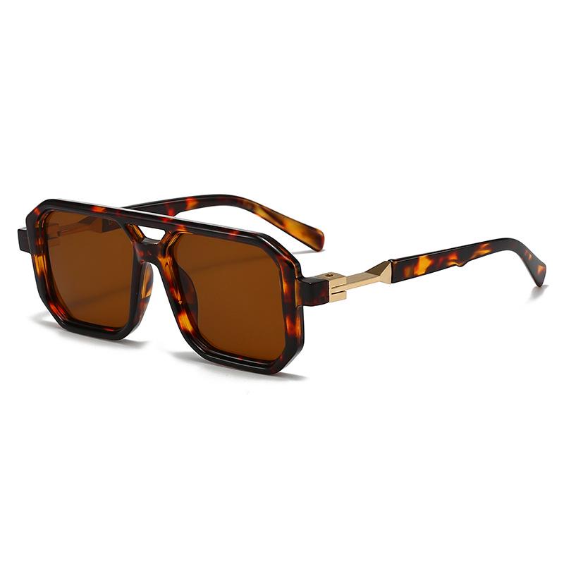 Trendy Retro Double Bridge Square Sunglasses for Men & Women - European & American Street Style