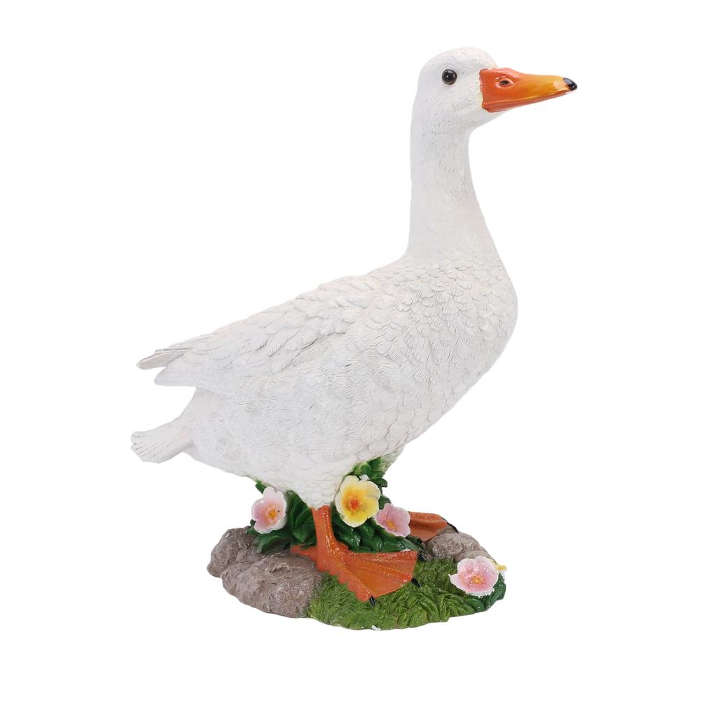 Porch Goose Statue Resin Duck Figurine Animal Sculpture for Indoor Outdoor Garden Lawn Yard Decor