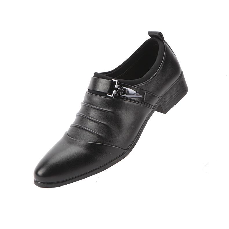 Men's White Leather Slip-On Shoes - Casual Wedding & Summer Formal Shoes, Youth Korean Style