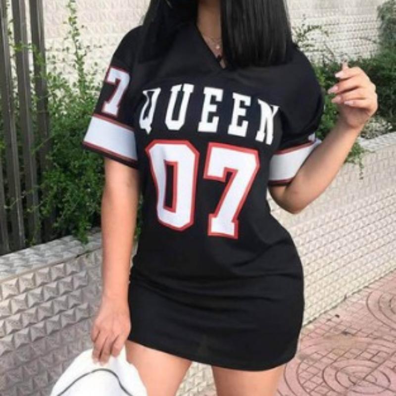 

Женское модное платье с буквенным узором, повседневное облегающее мини-платье с коротким рукавом 2XL чёрный