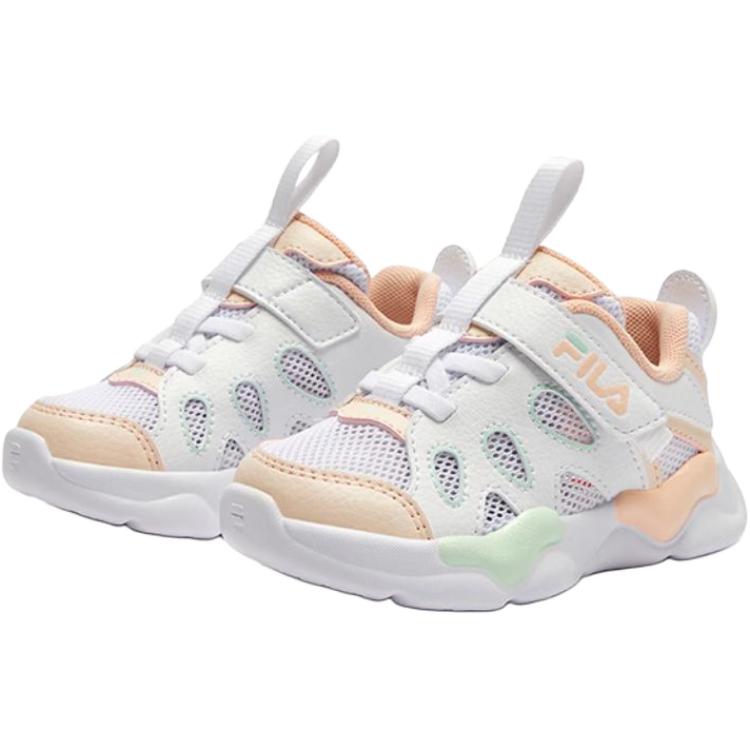New FILA Heritage FHT Anti Slip Wear Resistant Low Top Toddler Shoes White Pink Infant And Toddler K13B521102F-WS