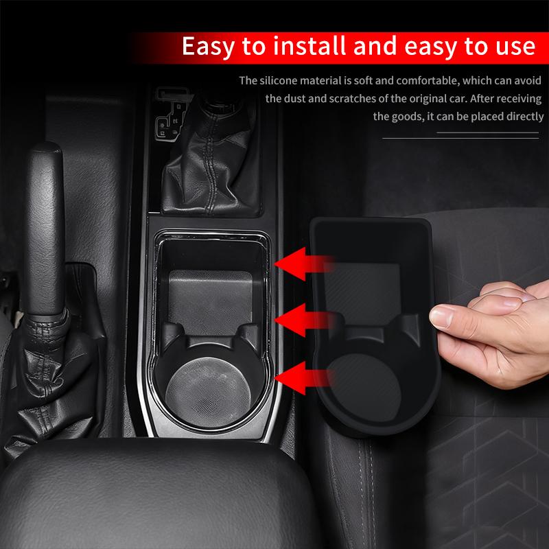 For 2016- Toyota Tacoma Central Console Cup Holder Silica Gel Pad Interior Upgraded Accessories