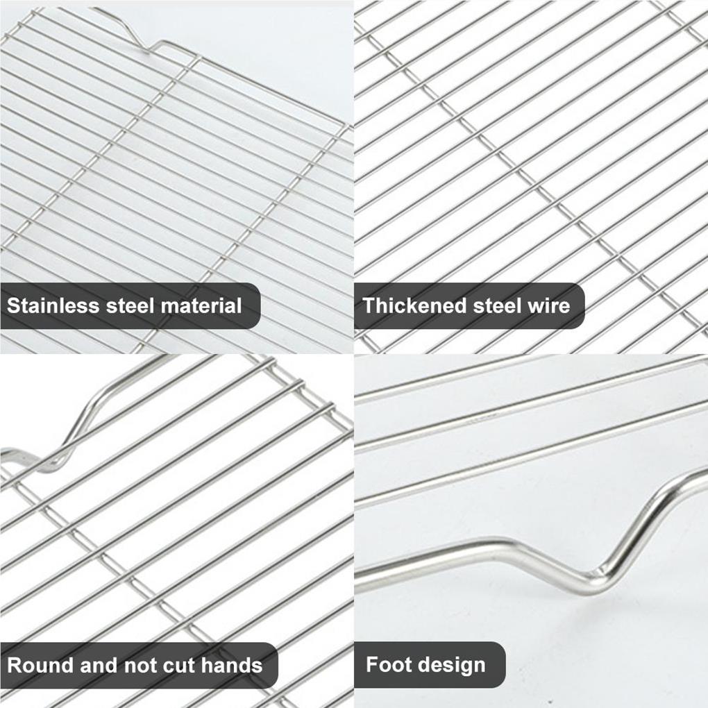 Grătar Plasă Raft de Răcire Instrument de Copt Oțel Inoxidabil Rezistent la Rugină Convenabil Gadget de Bucătărie Lavabil Durabil