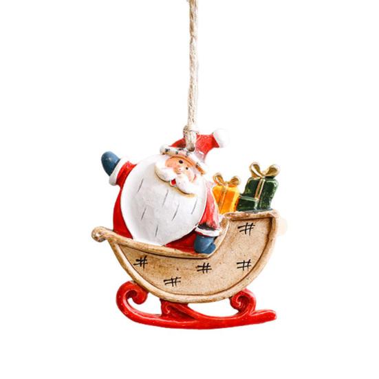 Santa Claus Hanging Pendants Christmas Tree Decor Resin Festive Decorations for Home Party Xmas DIY Gifts