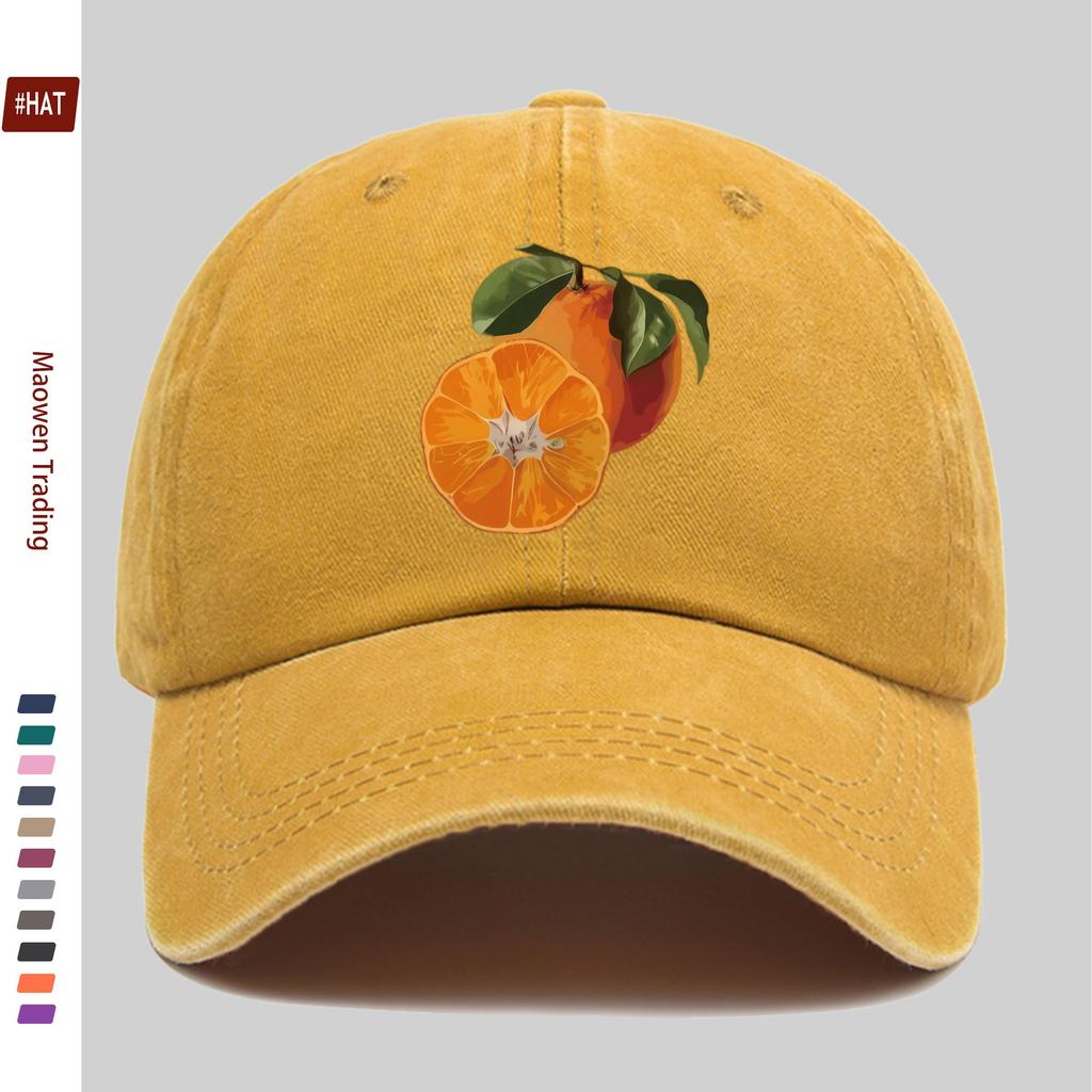 Pc stuks Citrus Print Trucker Cap voor Mannen Vrouwen Verstelbare Gesp Riem Lichtgewicht Vintage Baseballpet met Citrusvrucht