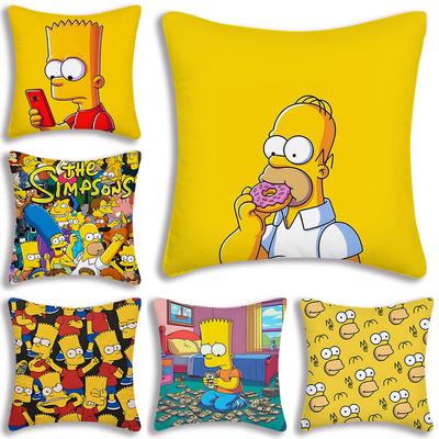 Cartoon For S-Simpsonss Pillow Covers Cartoon Sofa Decorative Home Double-sided Printing Short Plush Cute Cushion Cover