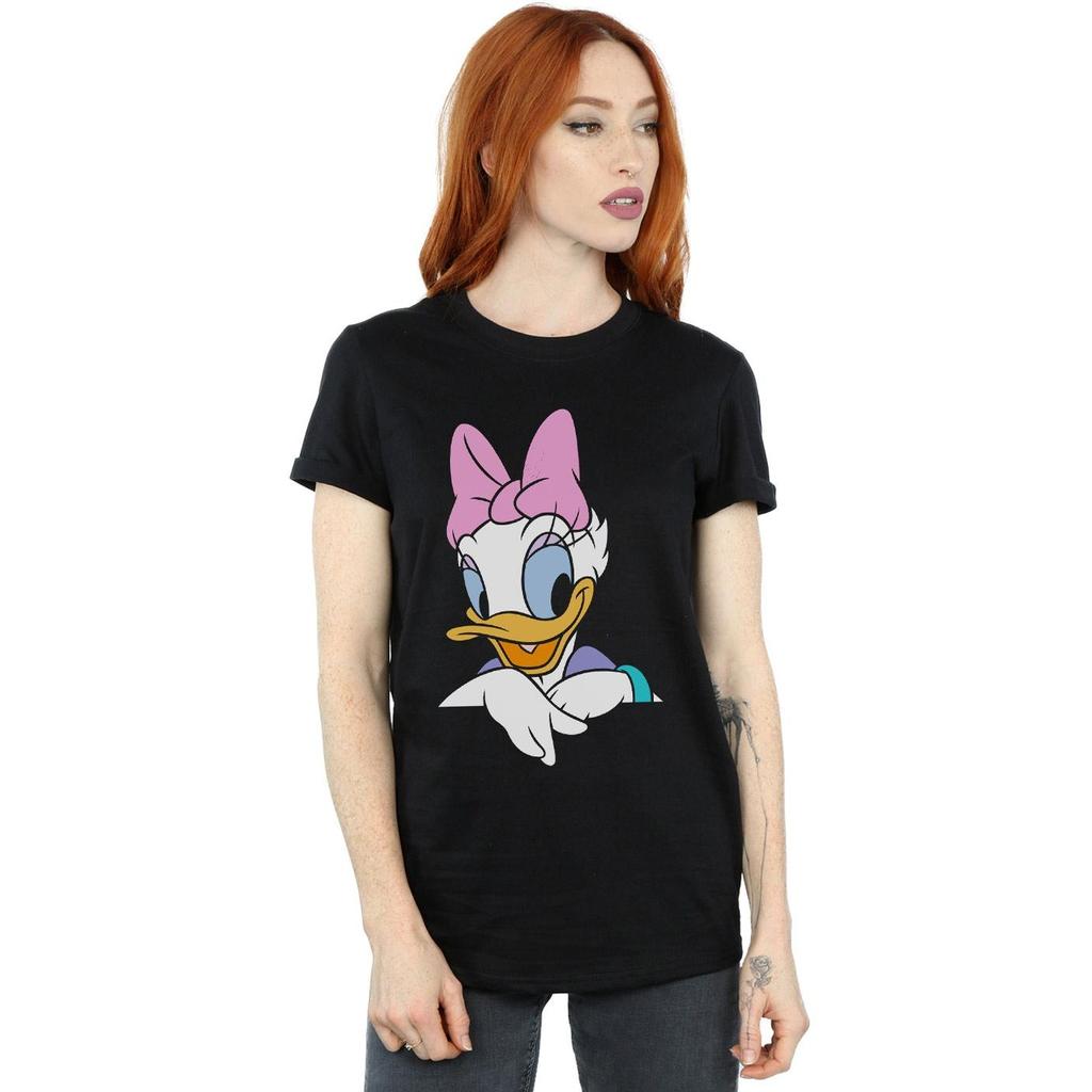 Disney Womens/Ladies Daisy Duck Big Portrait Cotton Boyfriend T-Shirt