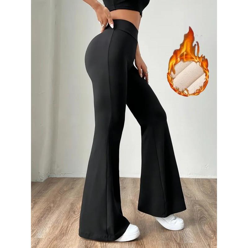 High Waist Tummy Control Yoga Pants Butt Lifting Slim Fit Flared Leg Full Length Women Workout Casual