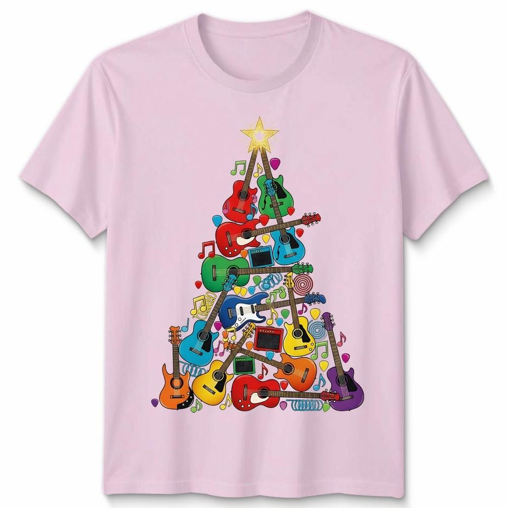Guitar Christmas Tree Holidays Unisexs TShirt Unisexs Tee Graphic Unisex Music