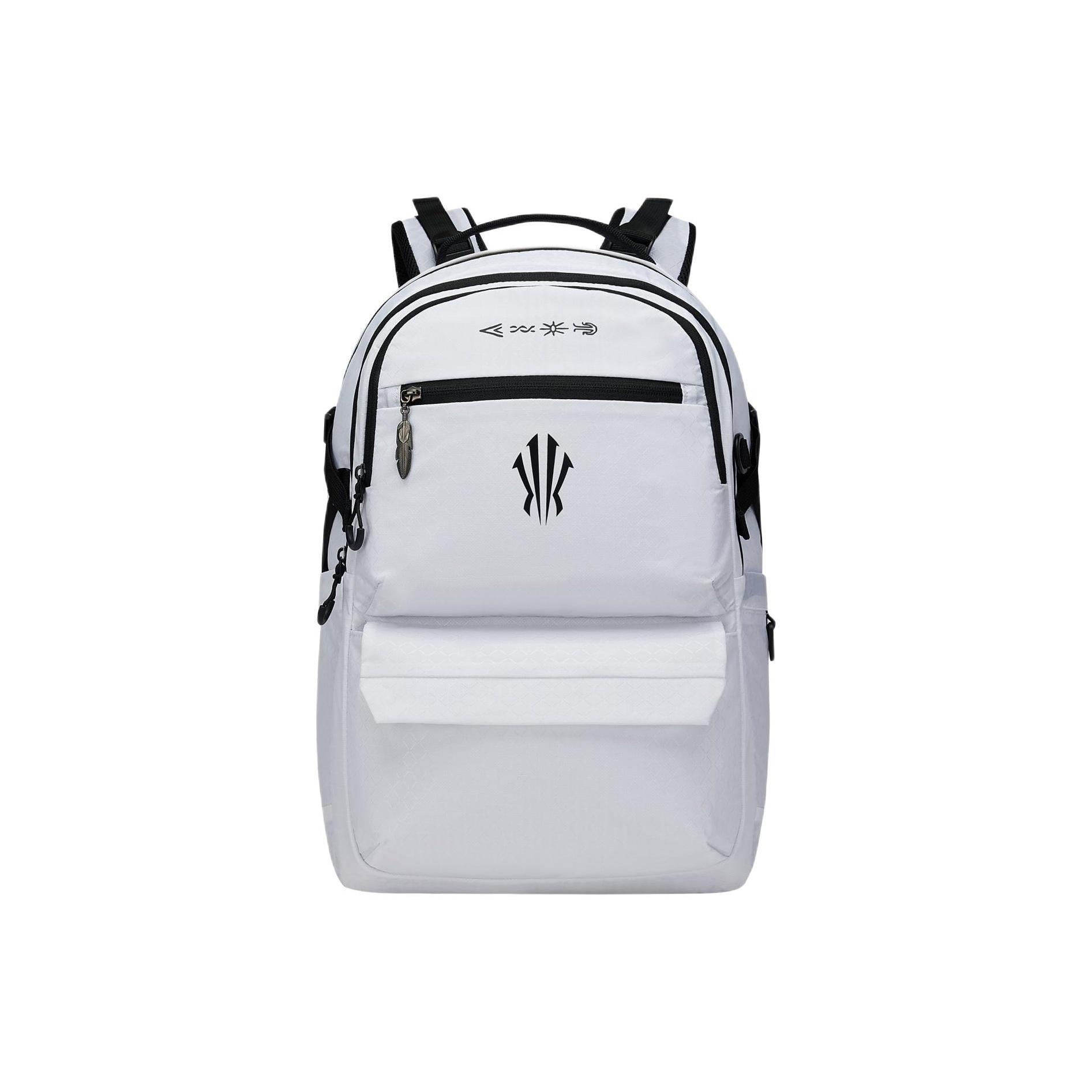 Anta KAI Team 23L Printed Color Block Design Fabric Backpack Unisex Backpack White 192541167R-2 White