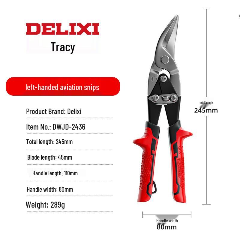 Delixi Stainless Steel Aviation Scissors for Light Steel Wire and Aluminum Buckle Plate
