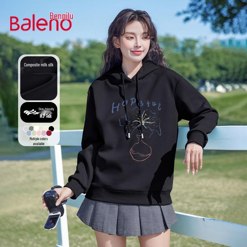 Baleno Women's Milk Silk Crew Neck Long Sleeve Sweatshirt