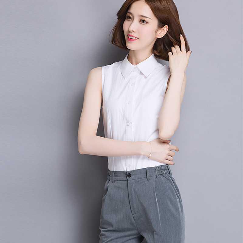 

Women s 2023 Chiffon Sleeveless Slimming White Top Small