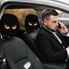 Funny Car Headrest Covers 2-Piece Funny Car Headrest Protector For Front Seat Automotive Interior Protector For Comfort Men